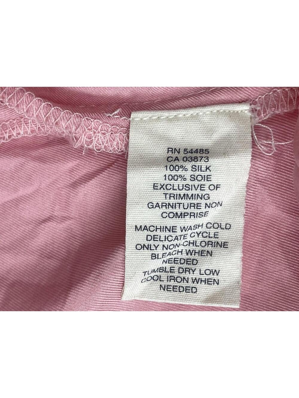 American Eagle 100% Silk Camisole Top 12 Pink Lace Trim Pintuck Boho Romantic - Picture 7 of 7